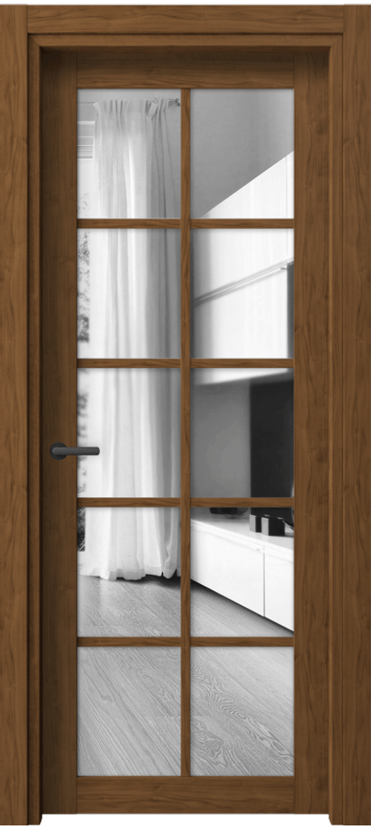 Межкомнатная дверь Нео 2106 Лесной орех Двустороннее зеркало, триплекс Цена 36770 ₽ | Volhovec