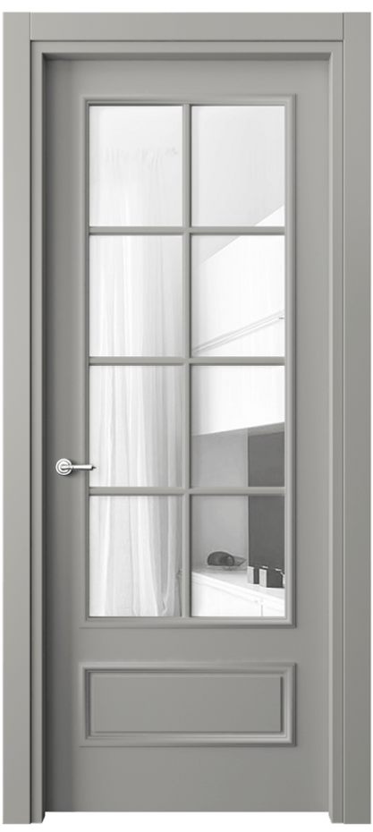 Дверь межкомнатная Париж 8112 Матовый нейтральный серый Прозрачное стекло Гладкий наличник МНСР Цена 80850 ₽ Наличники уже входят в базовый комплект. Фабрика дверей Волховец 8 (800) 551 43 19 Межкомнатная дверь Париж 8112 Матовый нейтральный серый Прозрачное стекло Цена 80850 ₽| Volhovec