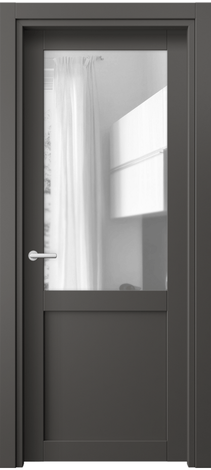 Межкомнатная дверь Нео 2122 ПЭТ графитовый Прозрачное стекло, триплекс Цена 28030 ₽ | Volhovec