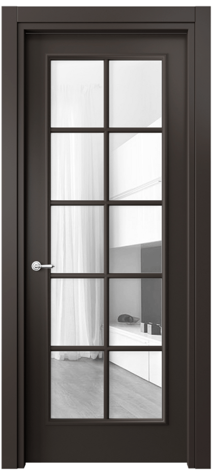 Межкомнатная дверь Париж 8102 Матовый антрацит Прозрачное стекло Цена 80850 ₽| Volhovec