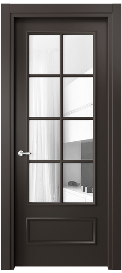 Дверь межкомнатная Париж 8112 Матовый антрацит Прозрачное стекло Гладкий наличник МАН Цена 76999 ₽ Наличники уже входят в базовый комплект. Фабрика дверей Волховец 8 (800) 551 43 19 Межкомнатная дверь Париж 8112 Матовый антрацит Прозрачное стекло Цена 76999 ₽| Volhovec