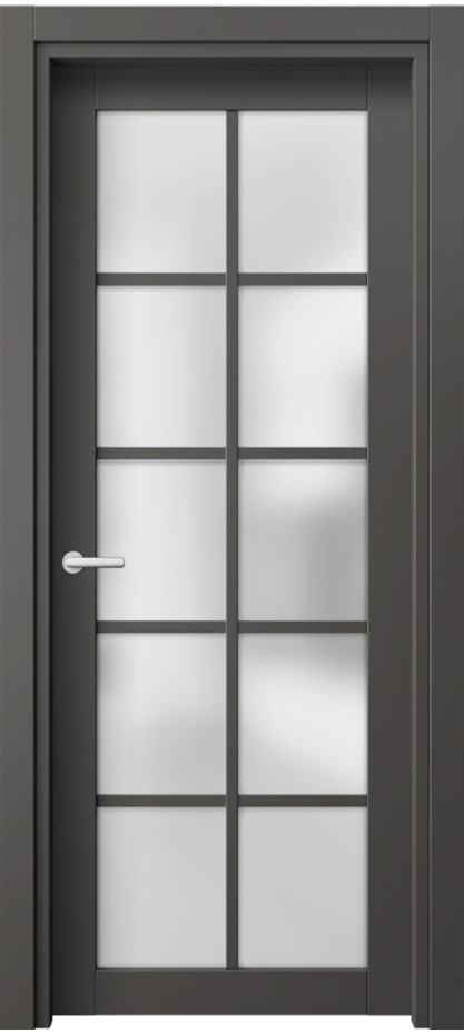 Межкомнатная дверь Нео 2106 ПЭТ графитовый Сатинированное стекло Цена 32490 ₽ | Volhovec
