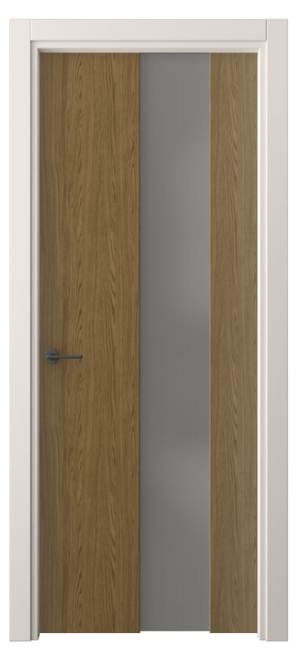 Межкомнатная дверь Фридом 4226 Торфяной дуб Сатинированное серое стекло, триплекс Цена 36690 ₽ | Volhovec