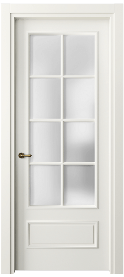 Межкомнатная дверь Париж 8112 Матовый жемчужный Сатинированное стекло Цена 80850 ₽| Volhovec