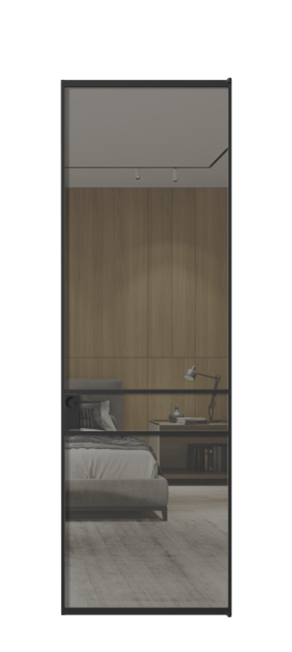 Алюминиевая дверь АЛПЛ040.02 Алюминий Черный Рефлективное серое стекло "Стопсол", калёное Цена 132860  | Volhovec