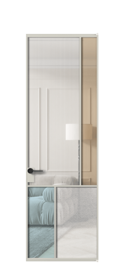 Межкомнатная дверь Мозаик АЛПЛ041.21 Алюминий тёплый серый Комбинация стекол Группы 1 и Группы 3 Цена 171870 ₽ | Volhovec