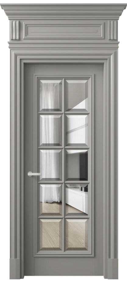 Дверь межкомнатная Антик 7310 Матовый нейтральный серый Прозрачное стекло с фацетом КЭП + Объёмный фриз + Карниз МНСР Цена 190790 ₽ Наличники уже входят в базовый комплект. Фабрика дверей Волховец 8 (800) 551 43 19 Межкомнатная дверь Антик 7310 Матовый нейтральный серый Прозрачное стекло с фацетом Цена 190790 ₽ | Volhovec