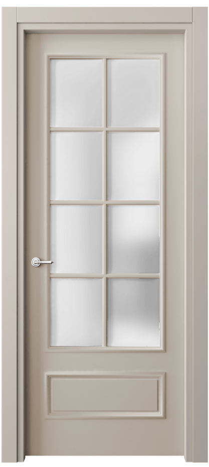 Дверь межкомнатная Париж 8112 Матовый светло-бежевый Сатинированное стекло Гладкий наличник МСБЖ Цена 80850 ₽ Наличники уже входят в базовый комплект. Фабрика дверей Волховец 8 (800) 551 43 19 Межкомнатная дверь Париж 8112 Матовый светло-бежевый Сатинированное стекло Цена 80850 ₽| Volhovec