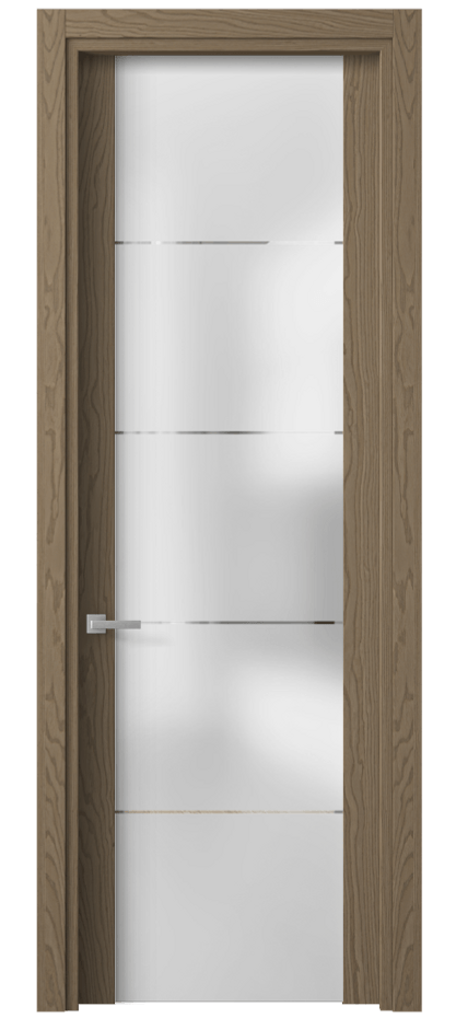 Межкомнатная дверь Планум 4114 Дуб дымный Сатинированное стекло с гравировкой «КВАДРО», триплекс Цена 72870 ₽ | Volhovec