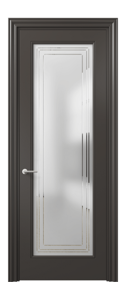 Дверь межкомнатная Маскот 8400 Матовый антрацит Сатинированное стекло с гравировкой "Грани", триплекс Фигурный наличник МАН Цена 86620 ₽ Наличники уже входят в базовый комплект. Фабрика дверей Волховец 8 (800) 551 43 19 Межкомнатная дверь Маскот 8400 Матовый антрацит Сатинированное стекло с гравировкой "Грани", триплекс Цена 86620 ₽ | Volhovec