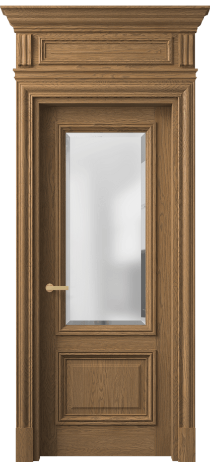 Межкомнатная дверь Антик 7302 Дуб мускатный матовый Сатинированное стекло с фацетом Цена 278200 ₽ | Volhovec