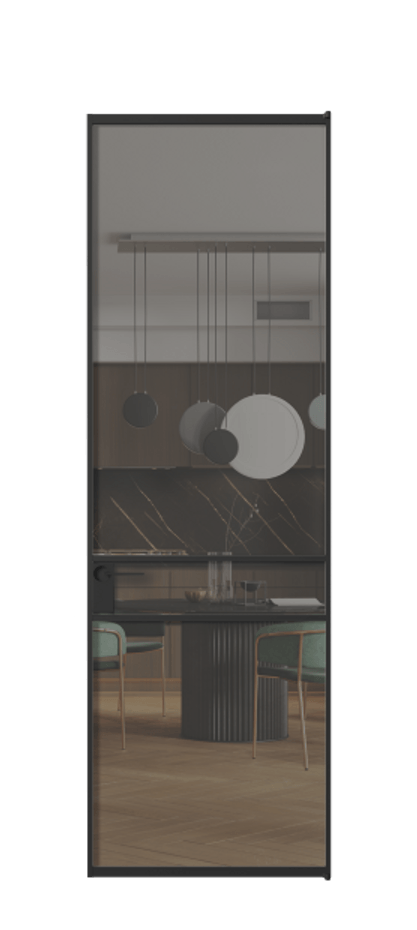 Алюминиевая дверь АЛПЛ040.02 Алюминий Черный Прозрачное серое стекло, триплекс Цена 126140  | Volhovec