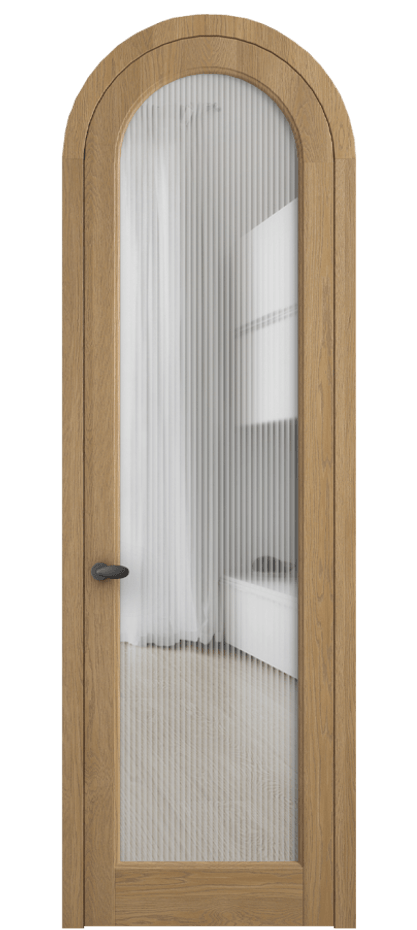 Межкомнатная дверь Палаццо 6814 Дуб пшеничный матовый Рифлёное стекло "Мору", триплекс Цена 225070 ₽ | Volhovec