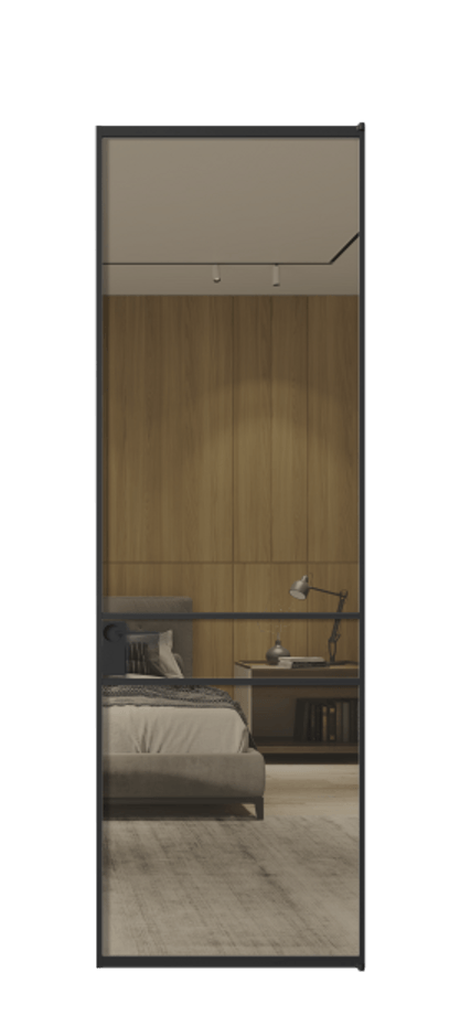 Алюминиевая дверь АЛПЛ040.02 Алюминий Черный Рефлективное бронзовое стекло "Стопсол", калёное Цена 132860  | Volhovec