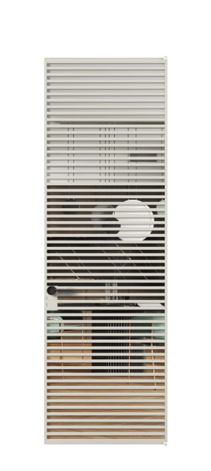 Алюминиевая дверь АЛПЛ040.07 Алюминий облачно-серый Прозрачное стекло "Кристал Вижн", калёное Цена 209880  | Volhovec