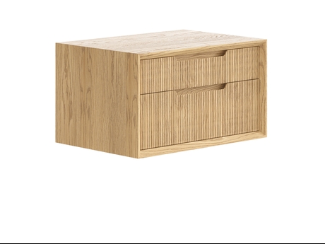 Мебель Тумба подвесная прикроватная Вельвет 2 ящика. Цвет Дуб соломенный матовый. Материал Массив дуба матовый. Коллекция Тумба подвесная прикроватная Вельвет 2 ящика. Картинка.