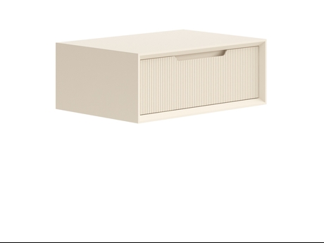 Мебель Тумба подвесная прикроватная Вельвет 1 ящик. Цвет Матовый светло-бежевый. Материал Гладкая эмаль. Коллекция Тумба подвесная прикроватная Вельвет 1 ящик. Картинка.
