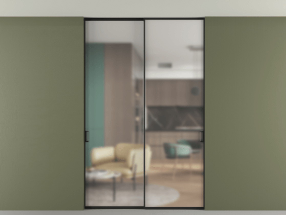 Перегородка Формато внутри проёма скрытое крепление в потолок 2 створки АЛПР 040.01 Алюминий Черный Сатинированное стекло "Мателюкс Кристал Вижн", калёное, матовое, каленое 6 мм. Скрытый короб ЧЕР Цена 266480 ₽ 1. Полотно 2 шт. (800/2100 мм)
2. Комплект установки раздвижной системы
3. Базовый комплект фурнитуры
4. Ручка Рондо. Фабрика дверей Волховец 8 (800) 551 43 19 Перегородка Формато внутри проёма скрытое крепление в потолок 2 створки АЛПР 040.01 Алюминий Черный Сатинированное стекло "Мателюкс Кристал Вижн", калёное, матовое, каленое 6 мм Цена 266480 ₽ | Volhovec