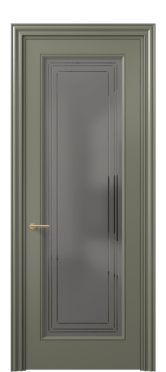 Дверь межкомнатная 8400 МОТ Серый сатин с гравировкой. Цвет Матовый оливковый тёмный. Материал Гладкая эмаль. Коллекция Маскот. Картинка.