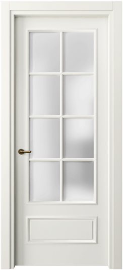 Дверь межкомнатная 8112 МЖМ САТ. Цвет Матовый жемчужный. Материал Гладкая эмаль. Коллекция Париж. Картинка.