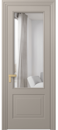 Дверь межкомнатная 8352 МБСК Двустороннее зеркало. Цвет Матовый бисквитный. Материал Гладкая эмаль. Коллекция Рокка. Картинка.