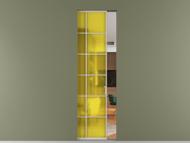 Алюминевая перегородка skr1_05_ Алюминий бежево-серый Сатинированное жёлтое стекло, триплекс, 6мм. Цвет Алюминий бежево-серый. Материал Алюминий в эмали. Коллекция Перегородка Формато скрытый пенал 1 створка. Фото. Алюминевая перегородка skr1_05_ Алюминий бежево-серый Сатинированное жёлтое стекло, триплекс, 6мм. Цвет Алюминий бежево-серый. Материал Алюминий в эмали. Коллекция Перегородка Формато скрытый пенал 1 створка. Картинка.