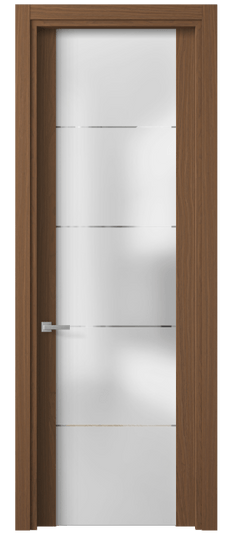 Дверь межкомнатная 4114 МШДШ ГРА. Цвет Дуб шоколадный. Материал Мультишпон. Коллекция Планум. Картинка.