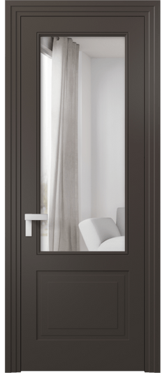 Дверь межкомнатная 8352 МАН Двустороннее зеркало. Цвет Матовый антрацит. Материал Гладкая эмаль. Коллекция Рокка. Картинка.