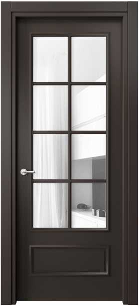 Дверь межкомнатная 8112 МАН Прозрачное стекло. Цвет Матовый антрацит. Материал Гладкая эмаль. Коллекция Париж. Картинка.